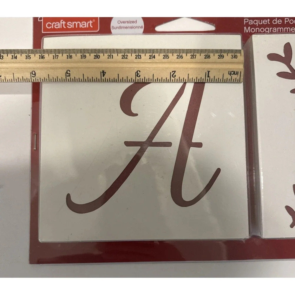 Craft smart Oversized Monogram Stencil Pack 108 Pcs. Upper Lower Case Surrounds